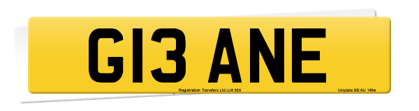 Registration number G13 ANE